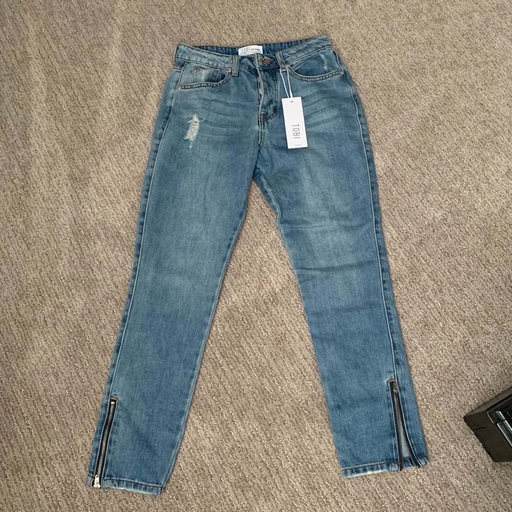 HIGH RISE CROPPED GIRLFRIEND JEANS